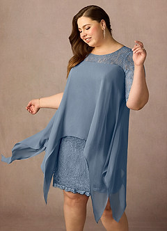 Azazie Flo Mother of the Bride Dresses Twilight A-Line Lace Chiffon Dress image12