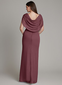 Azazie Hadley Bridesmaid Dresses Sangria Mermaid Pleated Chiffon Dress image1