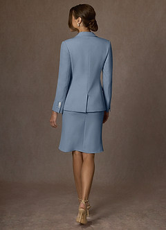 front Kennedy Azul Empoeirado Vestido estruturado com elastano