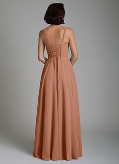 Azazie Azaria Abiti da Damigella Abito A-Line in Chiffon Corsetto Bronzo image6