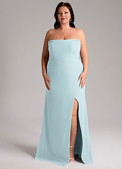 Azazie Leonis Bridesmaid Dresses Mist Sheath Strapless Chiffon Convertible Dress image11