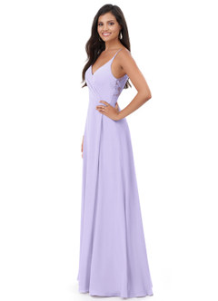 Azazie Lennon Brautjungfernkleider A-Linie Spitze Chiffon Kleid Flieder image4