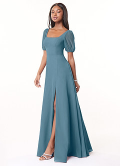 Azazie Alani Bridesmaid Dresses Bermuda A-Line Square Neckline Chiffon Dress image3