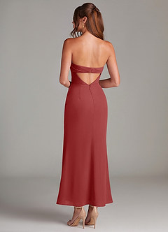 Azazie Leonis Bridesmaid Dresses Rust Mermaid Strapless Chiffon Convertible Dress image5