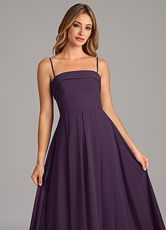 Azazie Lucienne Jurken voor bruidsmeisjes Converteerbaar Jurk van Chiffon met A-Lijn Strapless Pruim image7