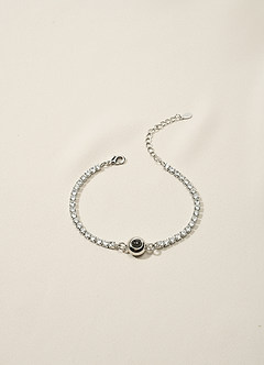 front Custom Photo Projection Rhinestone Tennis Bracelet