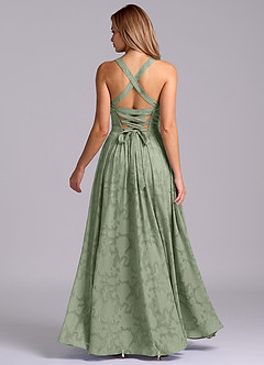 Azazie Francis Bridesmaid Dresses Agave A-Line Corset Floral Burnout Dress image6