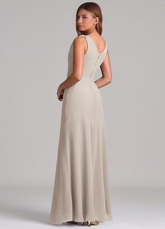 Azazie Nerine Brudtärnklänningar Klä av A-Linje i Chiffong Plisserad Frost image2