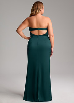 Azazie Leonis Bridesmaid Dresses Pine Mermaid Pleated Stretch Satin Convertible Dress image10