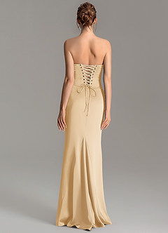 Azazie Adrienne Bridesmaid Dresses Gold Mermaid Corset Stretch Satin Convertible Dress image4