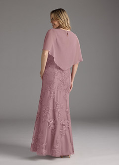 Azazie Whilhelmina Mother of the Bride Dresses Dusty Rose Mermaid Lace Chiffon Dress image2