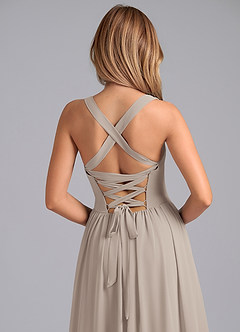 Azazie Francis Bridesmaid Dresses Frost A-Line Corset Chiffon Dress image7