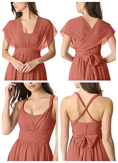 Azazie Olani Bridesmaid Dresses Clay A-Line Off the Shoulder Chiffon Convertible Dress image6