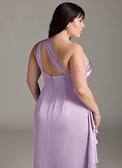 Azazie Maive Robes de demoiselle d'honneur Robe Fourreau en Satin extensible Rayé Frostiges Flieder image7