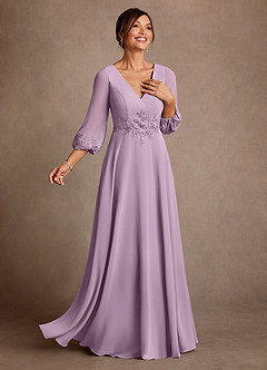 Azazie Yorba Mother of the Bride Dresses Wisteria A-Line Lace Chiffon Dress image2