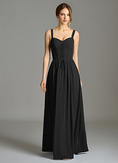 Azazie Porscha 신부 들러리 드레스 A라인 스윗하트 네크라인 쉬폰 바닥 길이 드레스 image4