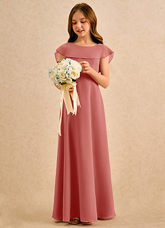 Azazie Kittie Girls Formal Flower Girl Klänningar Klänning A-Line i Chiffong image3