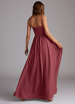 Azazie Calianna Bridesmaid Dresses Merlot A-Line Off the Shoulder Chiffon Convertible Dress image6