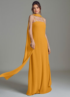 Azazie Ilana Bridesmaid Dresses Butterscotch A-Line Strapless Chiffon Dress image7