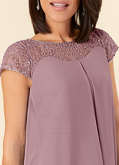 Azazie Tess Mother of the Bride Dresses Dusty Rose Empire Sequins Chiffon Dress image9