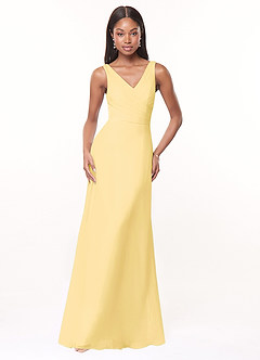 Azazie Nala Bridesmaid Dresses Butter A-Line Pleated Chiffon Dress image1