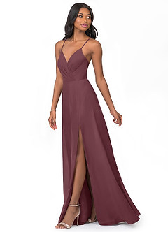 Azazie Everleigh Bridesmaid Dresses Sangria A-Line Sweetheart Pleated Chiffon Dress image6
