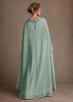 Azazie Artemisia Mother of the Bride Dresses Agave Sheath Lace Chiffon Dress image3