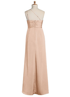 Azazie Eren Junior English Rose Sheath Pleated Stretch Satin Dress image7