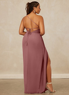 Christian Siriano Bridal for Azazie 1003 Bridesmaid Dresses Desert Rose Sheath One Shoulder Chiffon Dress image9