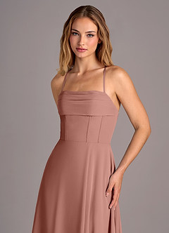 Azazie Carolyn Bridesmaid Dresses Cedar Rose A-Line Pleated Chiffon Dress image2