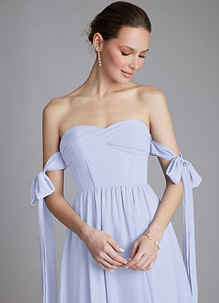Azazie Ayanna Bridesmaid Dresses Lavender A-Line Off the Shoulder Chiffon Dress image5
