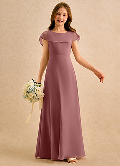 Azazie Kittie Girls Formal Flower Girl Klänningar Klä A-Line i Chiffong image6