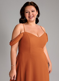 Azazie Marley Brautjungfernkleider Wandelbar A-Linie Schulterfrei Chiffon Kleid Kanel image16