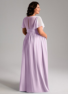 Azazie Verna Brautjungfernkleider für Schwangere A-Linie V-Hals Gerüscht Chiffon Bodenlänge Kleid image8