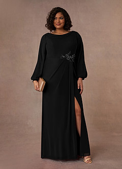 Azazie Satasha Vente finale Robe Trapèze en Maille Col bénitier Dentelle Champagne image7