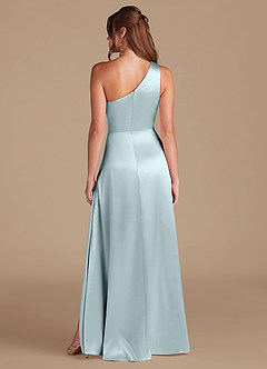 Azazie Brooke Jurken voor bruidsmeisjes Jurk van Metaalachtig Satijn met A-Lijn One-Shoulder De Nevel image7