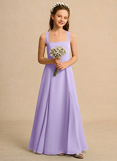 Azazie Tater Girls Formal Flower Girl Dresses Lilac A-Line Pleated Chiffon Dress image4