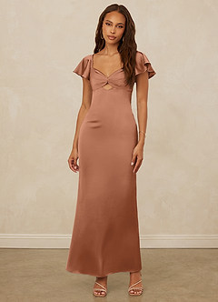 Christian Siriano Bridal for Azazie 1005 Bridesmaid Dresses Bronzer Sheath Sweetheart Neckline Stretch Satin Dress image4