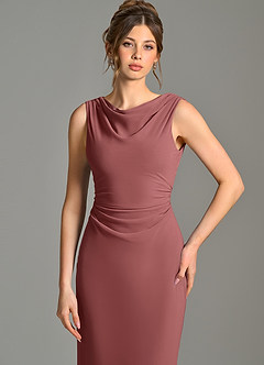 Azazie Kieryn Bridesmaid Dresses Amethyst Mermaid Pleated Chiffon Dress image6