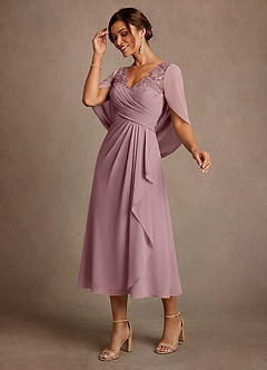 Azazie Forums Suknie dla Matki Panny Młodej Linia A Koronka Sznurówka Długość herbaty Sukienka image3