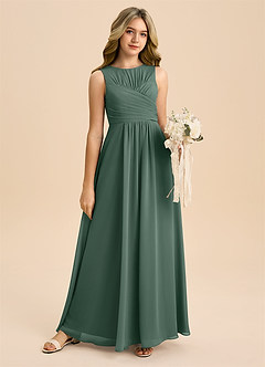 Azazie Skyla Junior A-Linie Plissee Chiffon Kleid Seemoos image6