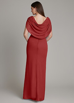 Azazie Hadley Brautjungfernkleider Meerjungfrau-Linie Plissee Chiffon Kleid Rost image1
