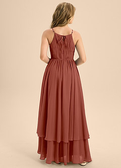 Azazie Elliora Junior Auburn A-Line Pleated Chiffon Dress image2