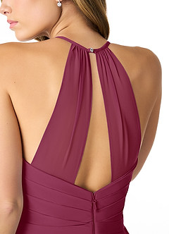 Azazie Dawn Final Sale Agave A-Line Pleated Chiffon Dress image5