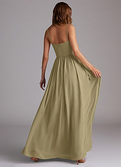 Azazie Calianna Jurken voor bruidsmeisjes Converteerbaar Jurk van Chiffon met A-Lijn Off the Shoulder Mosgroen image6