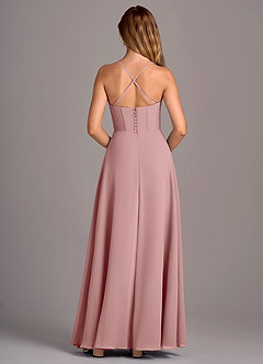 Azazie Carolyn Bridesmaid Dresses Dusty Rose A-Line Pleated Chiffon Dress image6