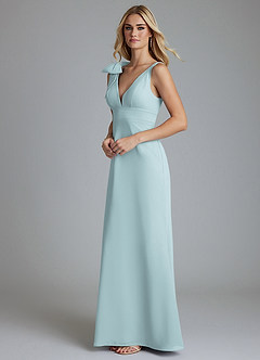 Azazie Taro Bridesmaid Dresses Mist Sheath Bow Chiffon Dress image5