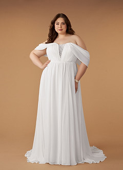 Azazie Fawn Wedding Dresses A-Line Sweetheart Sequins Chiffon Sweep Train Dress image8