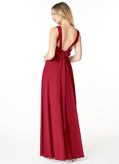 Azazie Julie Bridesmaid Dresses Scarlet A-Line Sweetheart Neckline Chiffon Dress image2