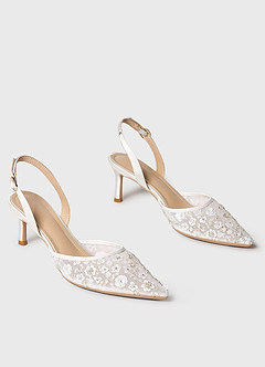 front Hand-Beaded 3D Flowers Bridal Shoes